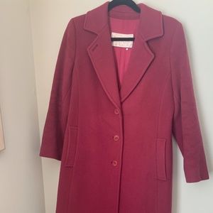 Vintage Cranberry Wool Long Pendleton Coat